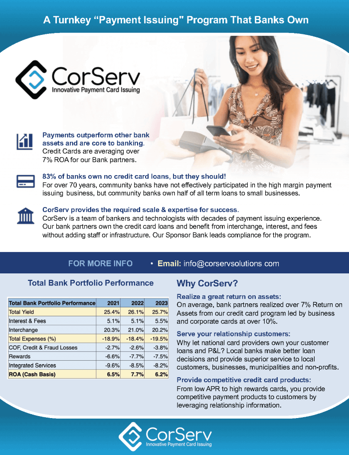 CorServ Turnkey Credit Card