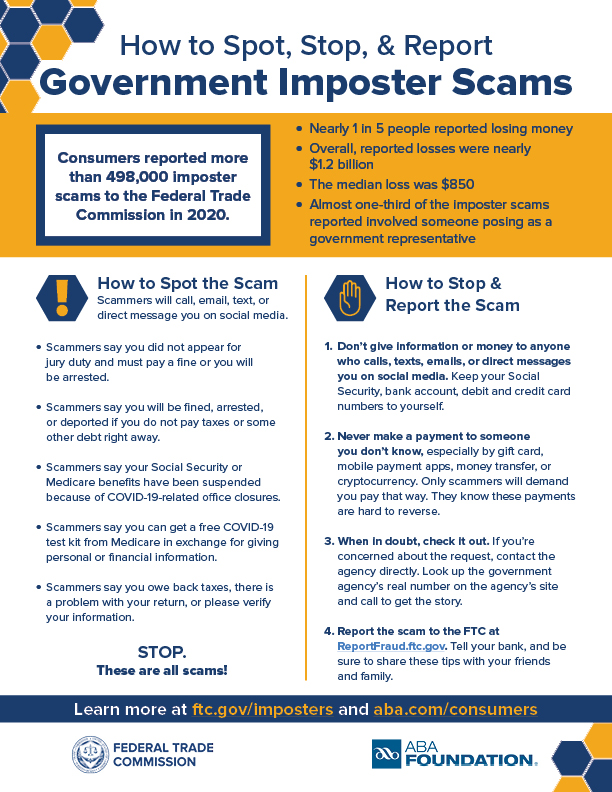 How to Spot, Stop, & Report Government Imposter Scams