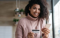 A woman with a credit card